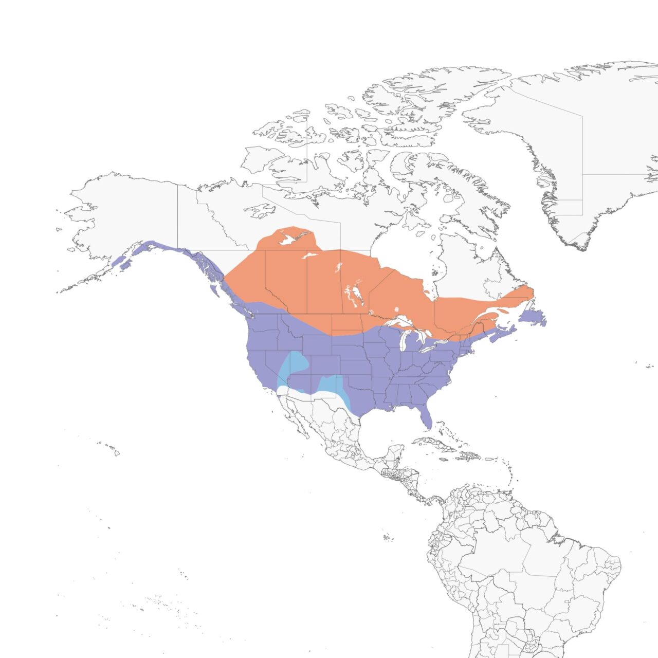 Range map for American Crow in the US and Canada